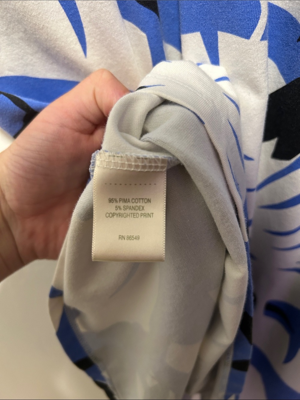 Tommy Bahama Blue Tropical Palm Print Sleeveless Pima Cotton Resort Dress Small - Picture 3 of 6
